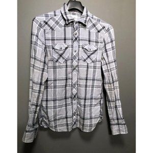 AllSaints XS gray plaid shirt